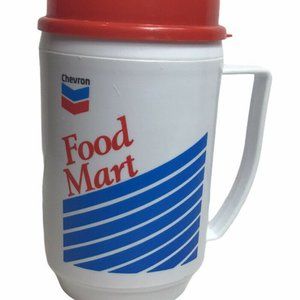 Vintage Chevron Food Mart Beverage Club Member Mug Cup 12 Oz.